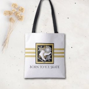 Bolsa Tote Esfolamento Dourado de gelo branco branco brilhant