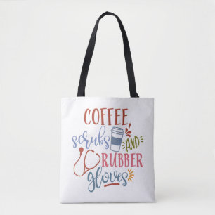 Bolsa Tote Esfregões De Café E Luvas De Borracha Design Par