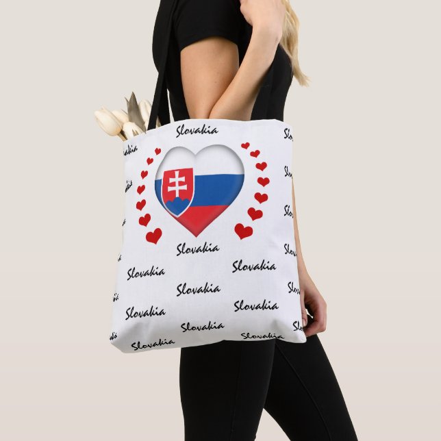 Bolsa Tote Eslováquia Flag & Heart Slovakia Flag/sport (Close Up)