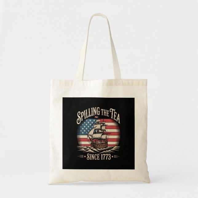 Bolsa Tote Esmagando O Chá Desde 1773 Meme Engraçado (Frente)