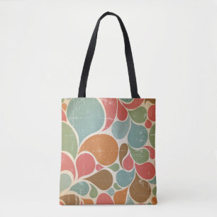 Bolsa Tote Espaçadores Coloridos: Padrão Retroativo Abstrato.