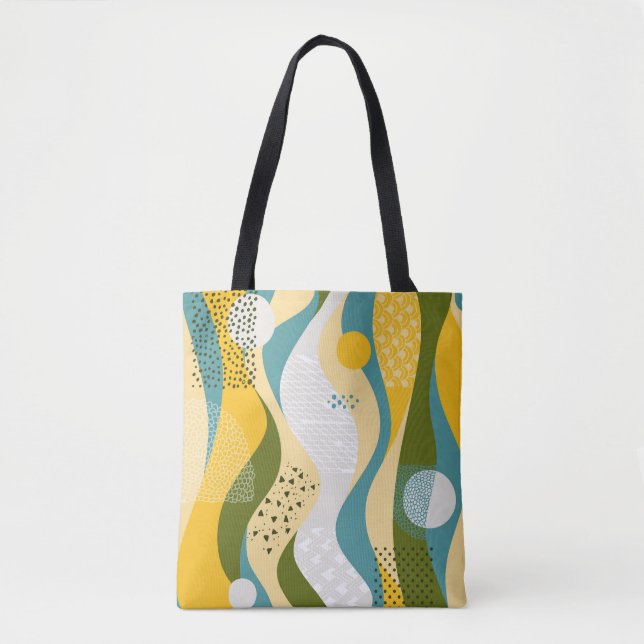 Bolsa Tote Espaço abstrato: Ornamentos Suaves de Linha. (Frente)