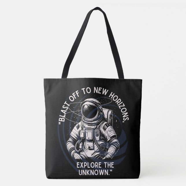 BOLSA TOTE ESPAÇO, ASTRONAUTA, OVNI, ROCKETSHIPS, UNIVERSO (Frente)