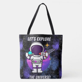 BOLSA TOTE ESPAÇO, ASTRONAUTA, OVNI, ROCKETSHIPS, UNIVERSO