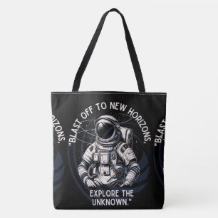 BOLSA TOTE ESPAÇO, ASTRONAUTA, OVNI, ROCKETSHIPS, UNIVERSO