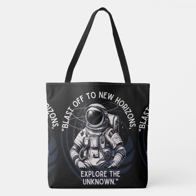 BOLSA TOTE ESPAÇO, ASTRONAUTA, OVNI, ROCKETSHIPS, UNIVERSO (Frente)