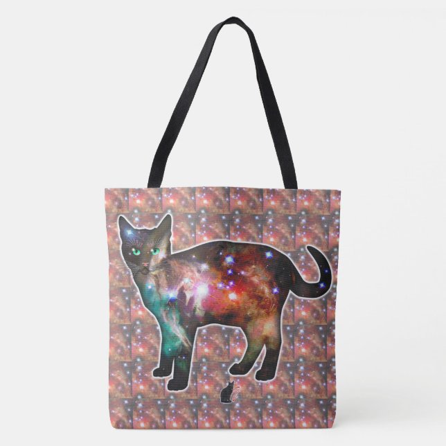 Bolsa Tote Espaço de Starburst No Cat (Frente)