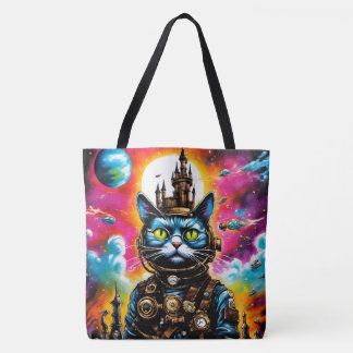Bolsa Tote Espaço de Steampunk Cat II