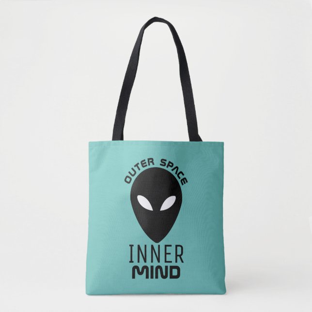 Bolsa Tote Espaço Exterior na Mente, Alienígena Extraterrestr (Frente)
