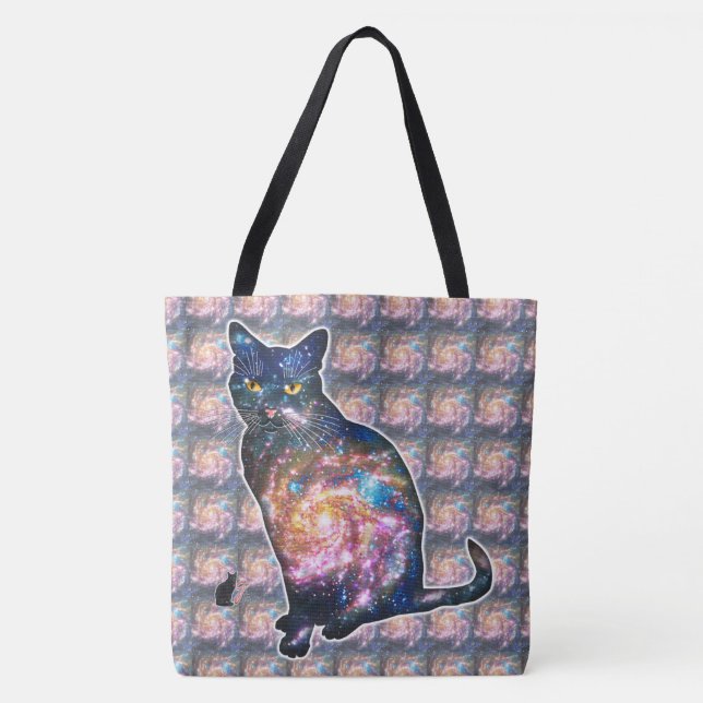 Bolsa Tote Espaço Radiante Em Gato (Frente)