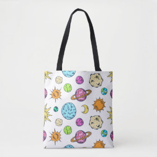 Bolsa Tote Espaços Doodles Fundo Cósmico