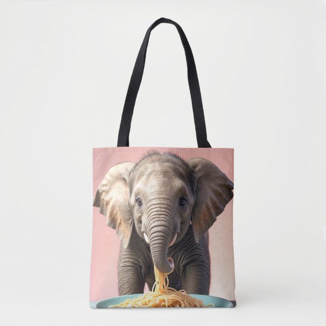 Bolsa Tote Espaguete de Comida de Elefante para Bebês (Frente)