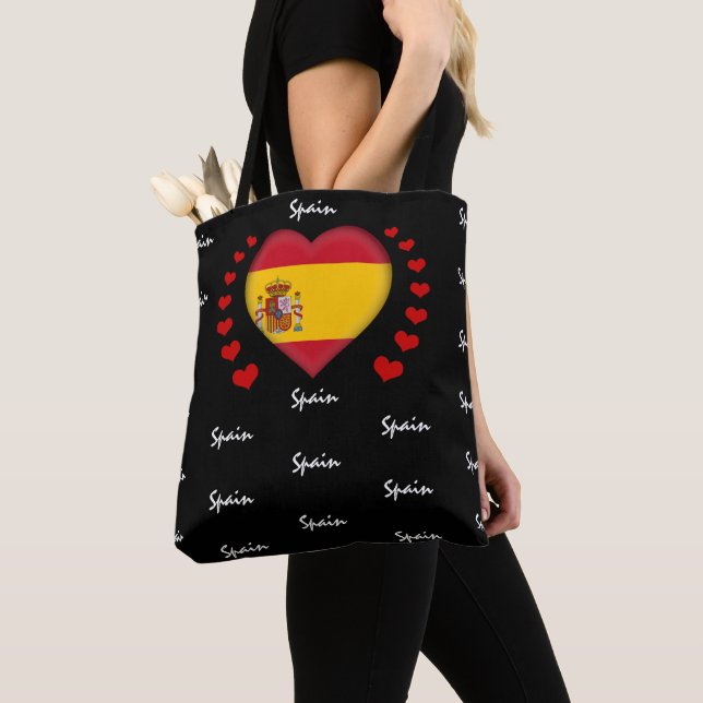 Bolsa Tote Espanha Flag & Heart Spanish Flag/sport (Close Up)