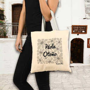 Bolsa Tote Espanhol Alô Autumn Fall Vibes Personalizar