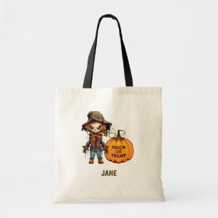 Bolsa Tote Espantalho e Abóbora no Halloween
