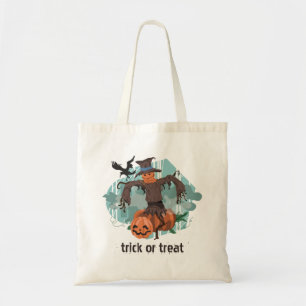 Bolsa Tote Espantalho e Pumpkins Trick ou Tratar Halloween