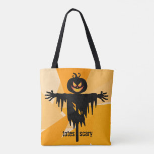 Bolsa Tote Espantalho Laranja Negro Halloween