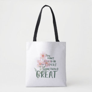 Bolsa Tote Especialista Inspirador Grande Cota Floral Ombro