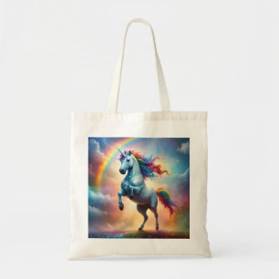 Bolsa Tote Espectro Celestial: O Arco do Unicórnio Arco-íris