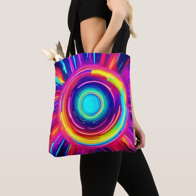 Bolsa Tote Espectro Circular: Uma Exploração Vibrante de Cor (Close Up)