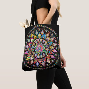 Bolsa Tote Espectro de cores mandala 