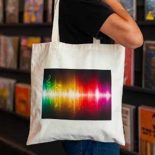 Bolsa Tote Espectro de Música Onda Sonora Visualizador de Áud