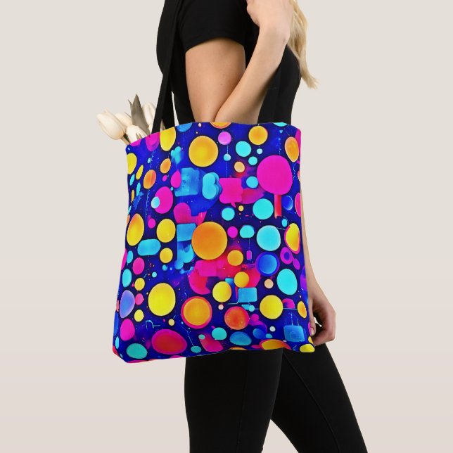 Bolsa Tote Espectro dos círculos Abstrato coloridos (Close Up)