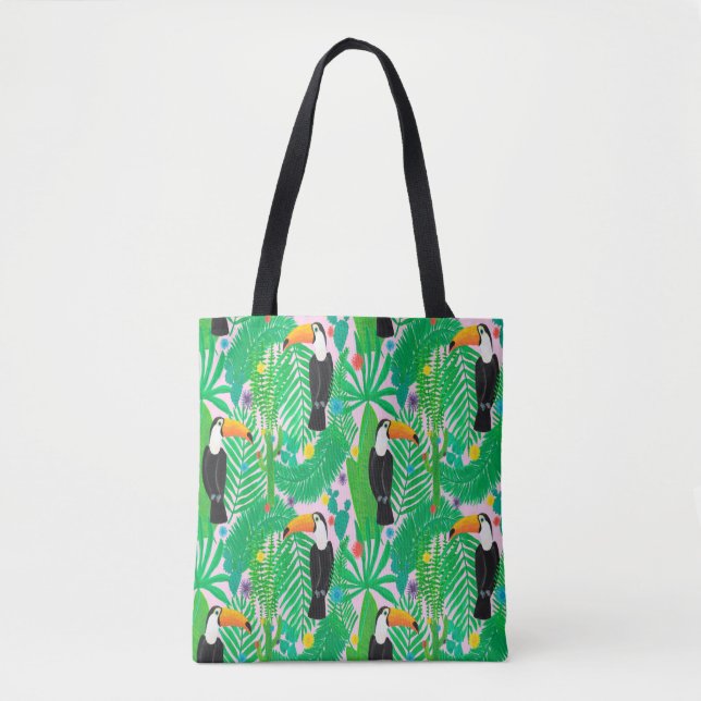 Bolsa Tote Espelho sem costura tropical brilhante com t (Frente)