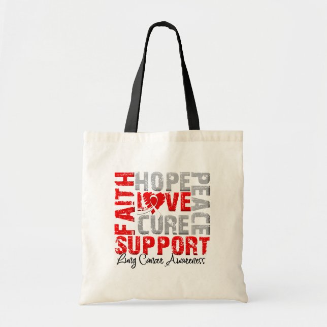 Bolsa Tote Esperança amor Cure Cancer pulmonar consciência (Frente)