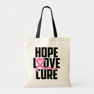 Bolsa Tote Esperança de consciência de fita rosa do guerreiro