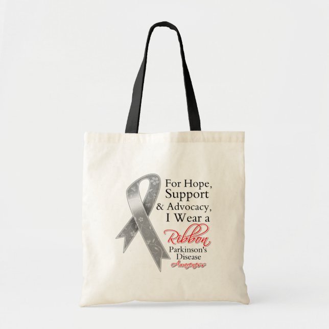 Bolsa Tote Esperança do apoio da doença de Parkinsons (Frente)