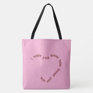 Bolsa Tote "Espero que saiba o quanto é amado Coração Gráfico