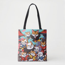 Bolsa Tote Espetacular Gato Kung-Fu