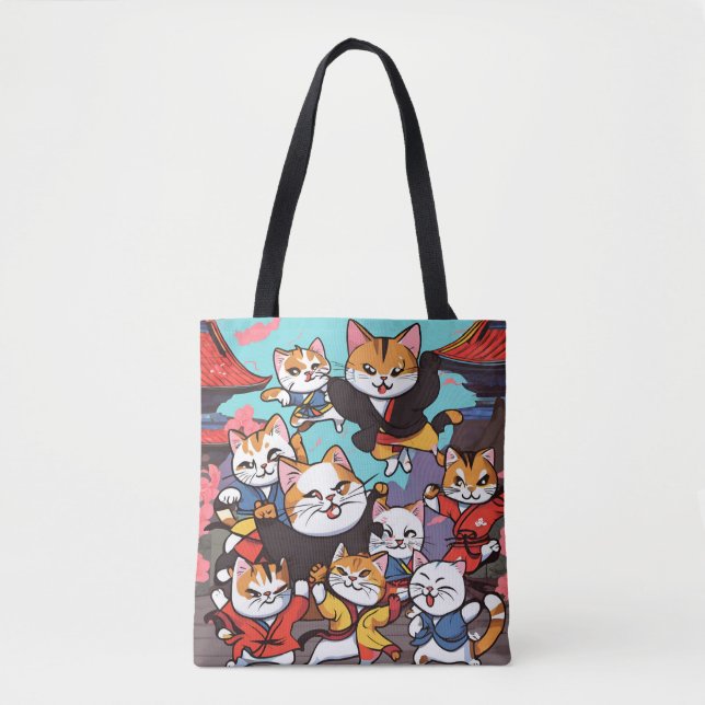 Bolsa Tote Espetacular Gato Kung-Fu (Frente)