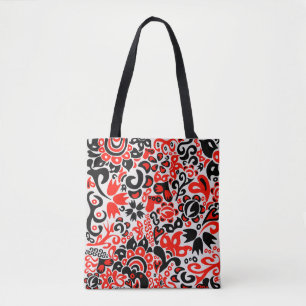 Bolsa Tote Espetáculo floral de arte popular ucraniana