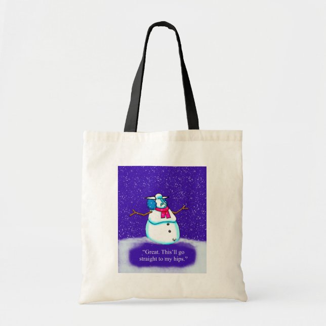 Bolsa Tote Espetáculos Engraçados Cartoon de Neve Feriada (Frente)