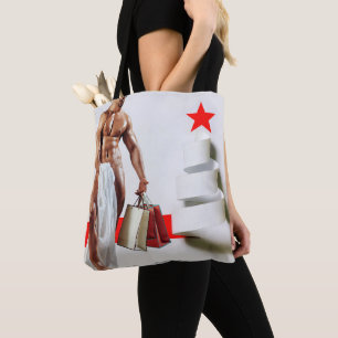 Bolsa Tote Espira de papel branco comprando o Natal do Slippe