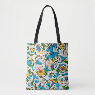 Bolsa Tote ESPIrais FLORAIS AZUIS DO RENASCIMENTO FLORENTINO,