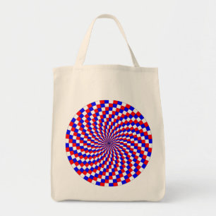Bolsa Tote Espiral Azul Branco Vermelho por Kenneth Yoncich