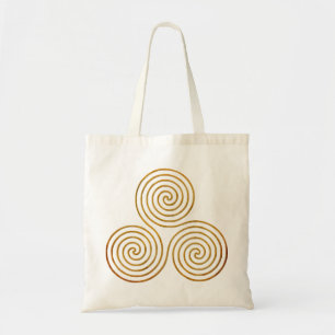 Bolsa Tote espiral tripla celta - ouro antigo de OneLine