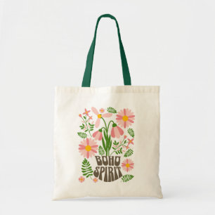 Bolsa Tote Espírito Boho Floral Estética Retrô