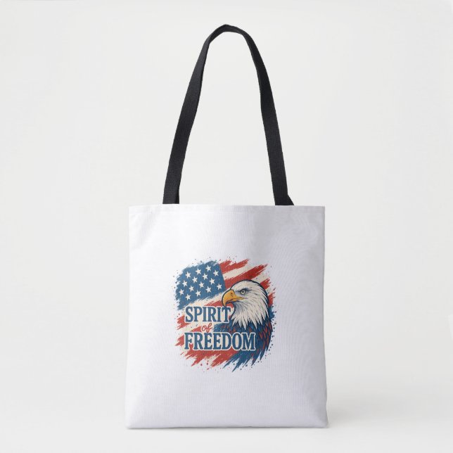 Bolsa Tote Espírito da Liberdade Americana – Design para 4 de (Frente)
