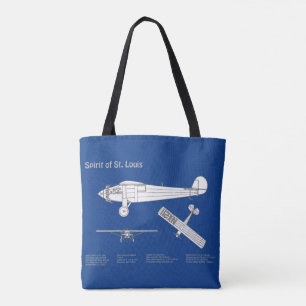 Bolsa Tote Espírito de Rua. Louis - Planos de Aeronave Bluepr