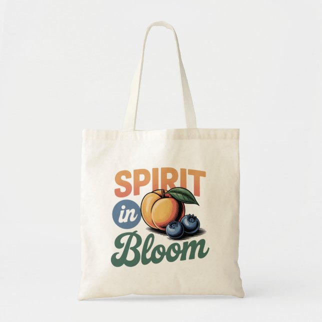 Bolsa Tote Espírito em Camisa Retro de Aroma de Pêssego Bloqu (Frente)