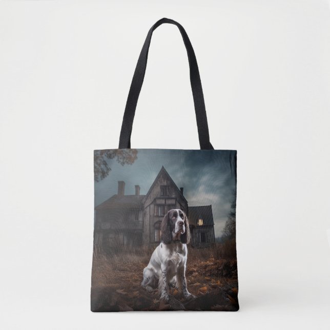 Bolsa Tote Espírito Inglês do Springer Spaniel Halloween (Frente)