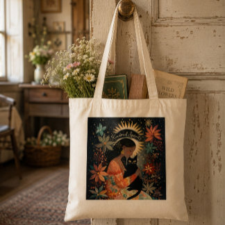 Bolsa Tote Espíritos Afins Gato Preto Outono Amizade