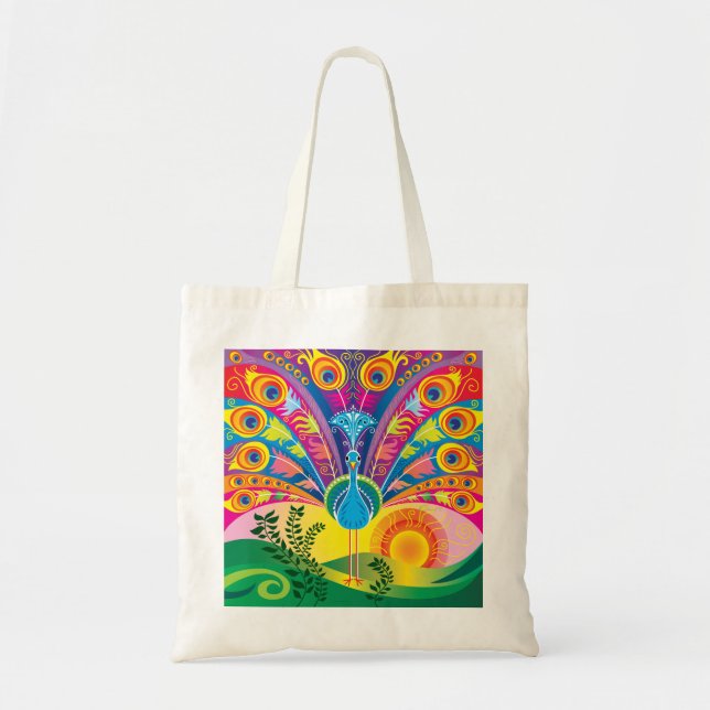 Bolsa Tote Esplendor da Cauda do Pavão (Frente)