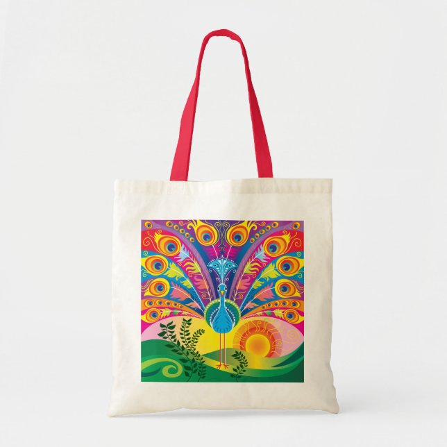Bolsa Tote Esplendor da Cauda do Pavão (Frente)