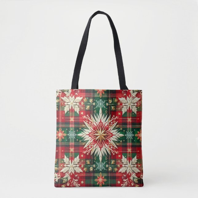 Bolsa Tote Esplendor de Floco de Neve  (Frente)