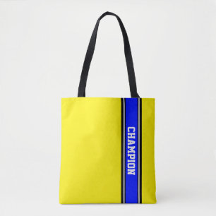 Bolsa Tote ESPORTE STRIPES - azul real, preto, branco